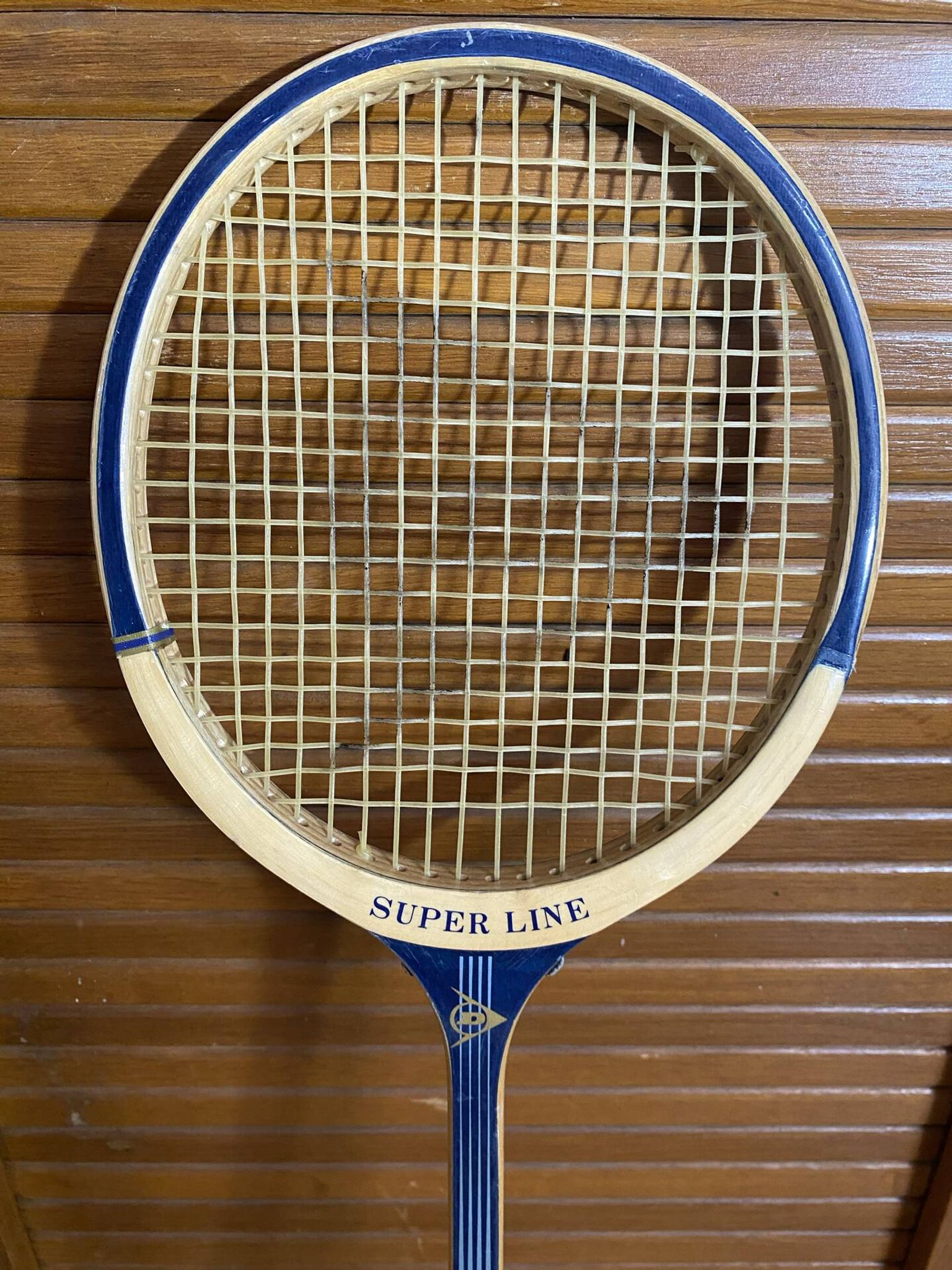 Vintage dunlop badminton racket wood + sports cover #e240