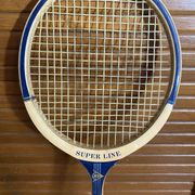 Vintage dunlop badminton racket wood + sports cover #e240
