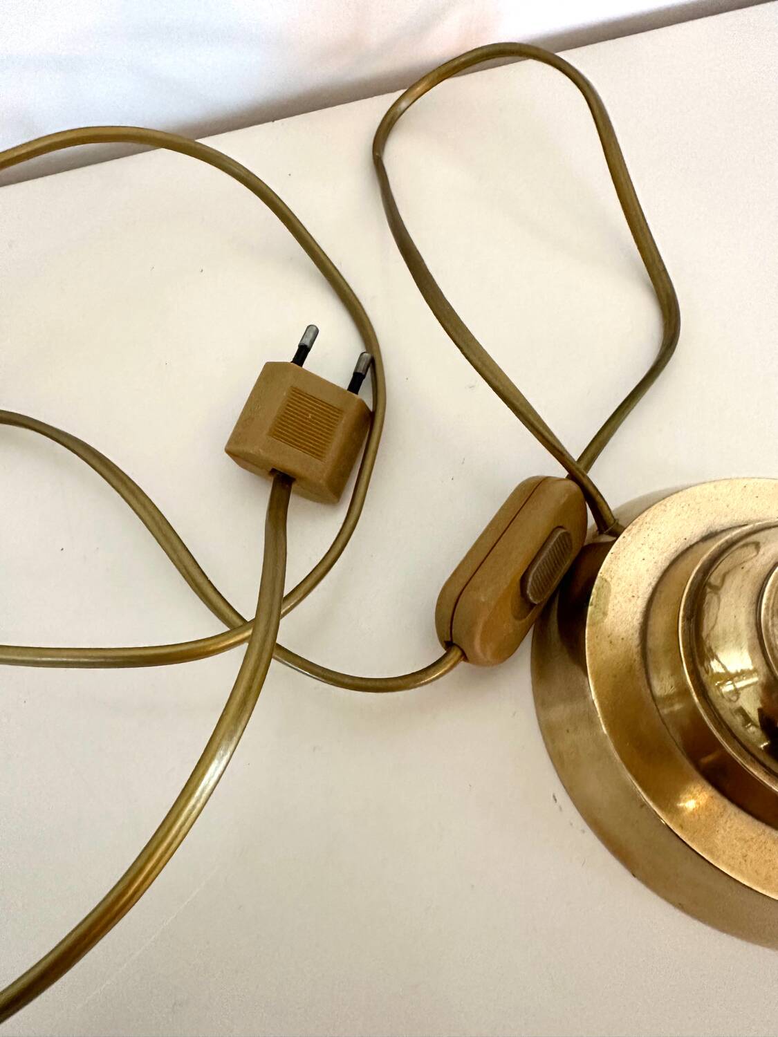 Brass and wool lamp