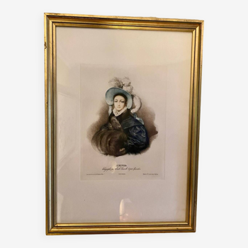 “Winter” painting by Émile Lassalle, gold frame