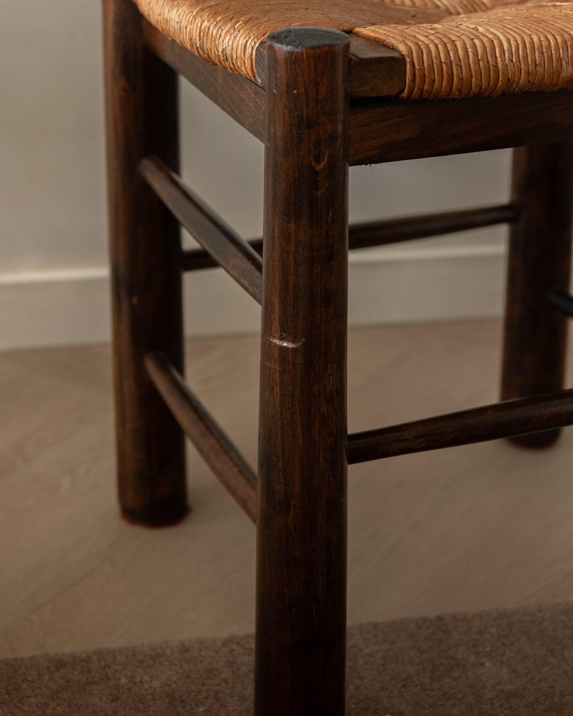 Vintage French Brutalist Dining Chairs by Georges Robert, 1950s, Set of 6