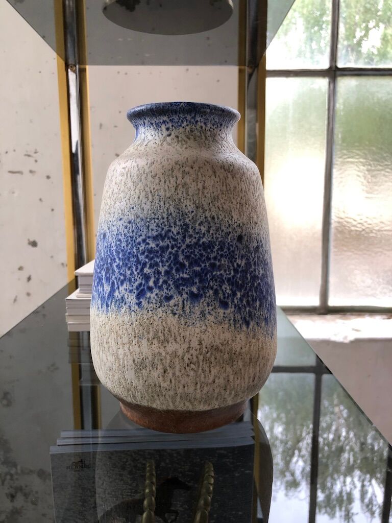 Speckled blue Scheurich vase