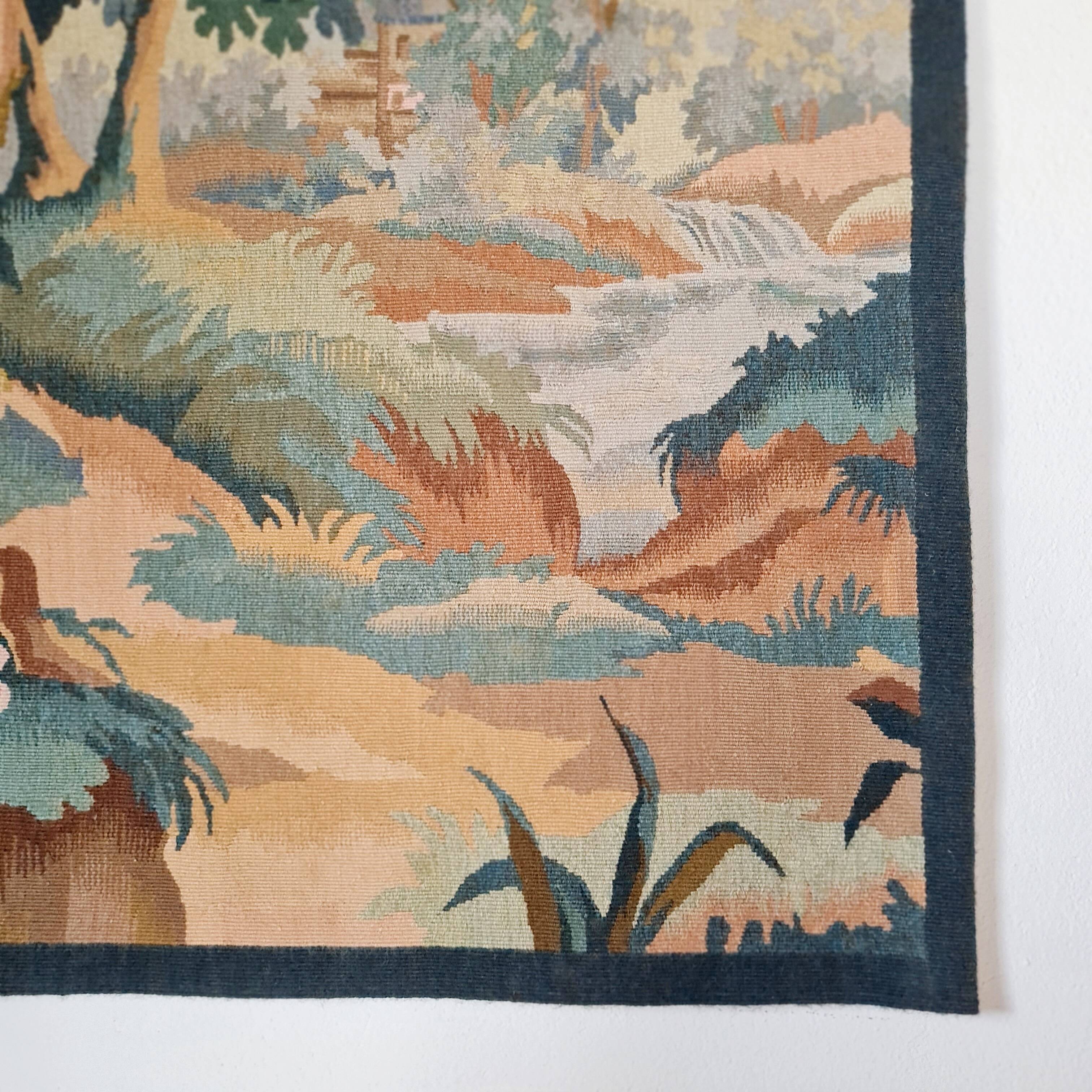 Tapisserie d’Aubusson signée Robert Four – paysage poétique XXe siècle