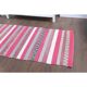 Vintage Turkish Hand-Knotted Wool Cotton Pink Kilim Runner Rug 72x172