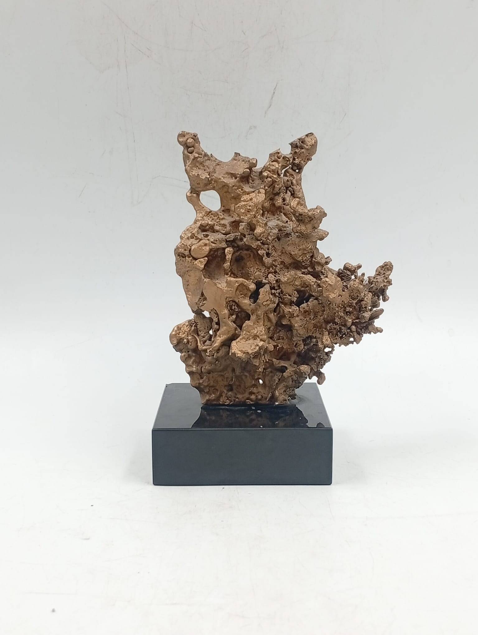 Organic Sculpture Brutalist Modernist Midcentury Gilded Bronze Casting