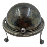 Silver metal butter dish