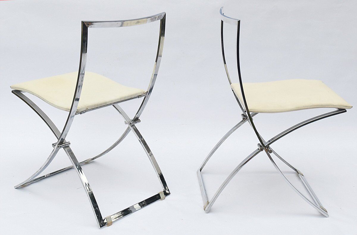 4 foldable chairs model "luisa" by marcello cuneo for mobel italia