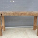 Restored solid wood workbench
