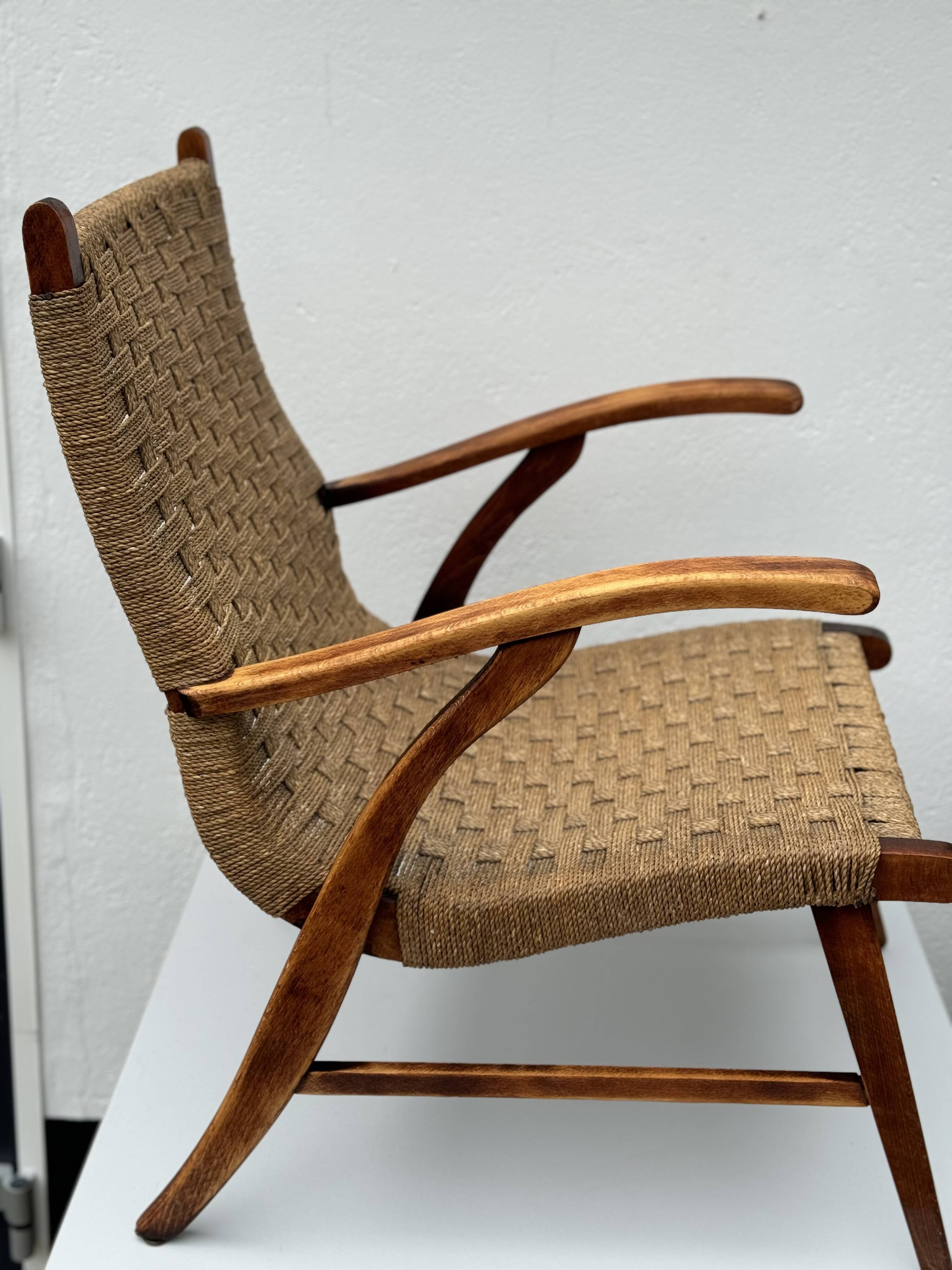 Vintage Bas van Pelt Rope Chair