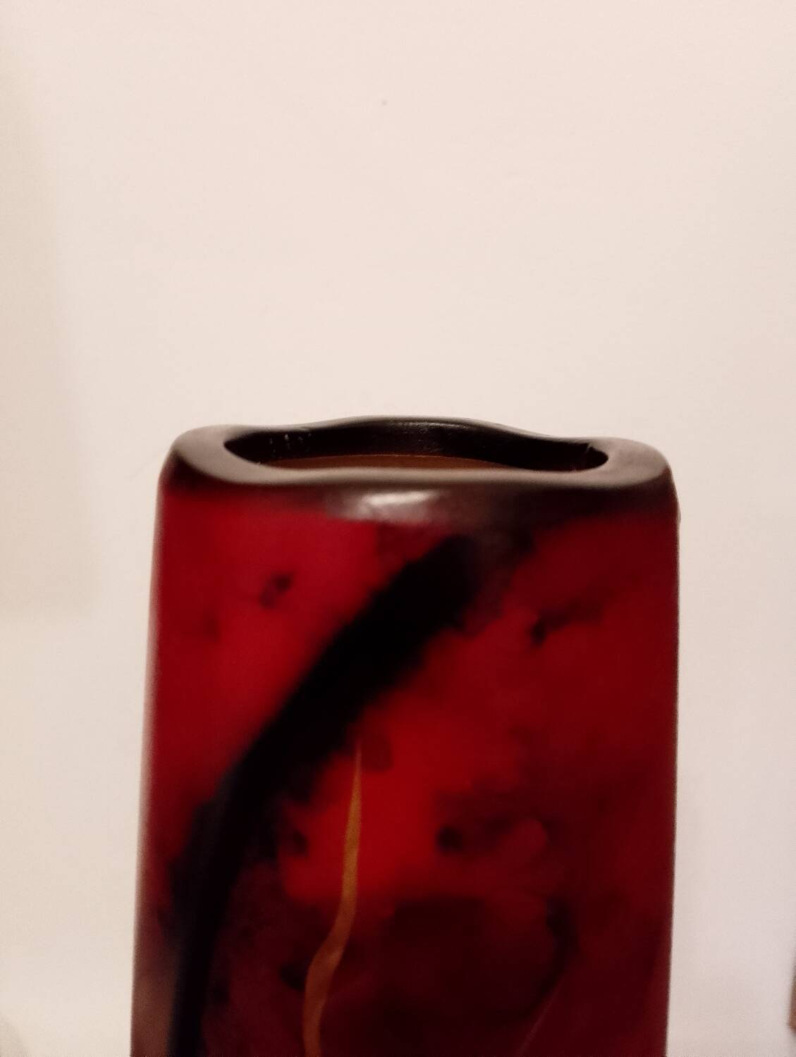 Roll vase attributed to the Montjoye Legras factory.