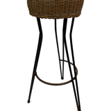 Vintage Stool Rattan Rohe Noordwolde Netherlands 1960s Design