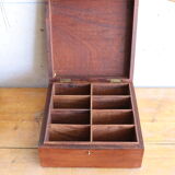 Tea box in wood and brass
