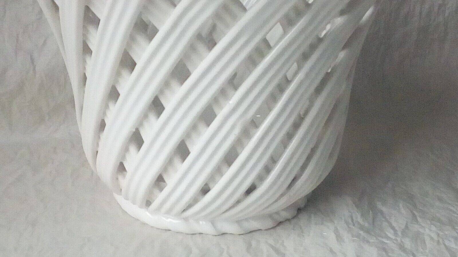 Vintage woven earthenware planter