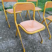 Lot de 4 chaises d'écolier vintage