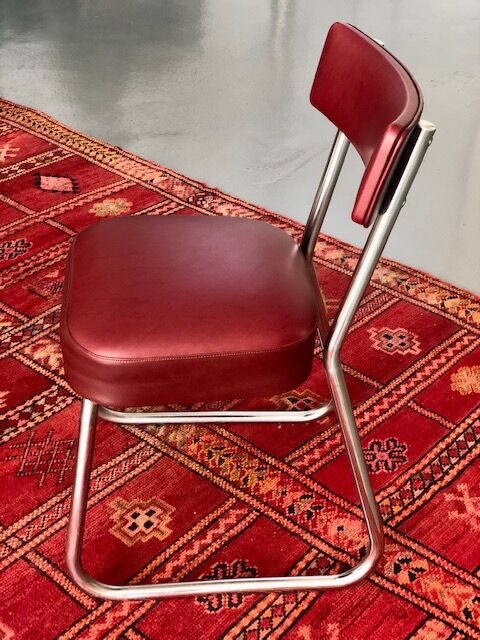 Office chairs in burgundy skaï 50s