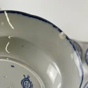Set of 6 deep plates in ironstone "Flora" – Creil et Montereau, 19th century, blue