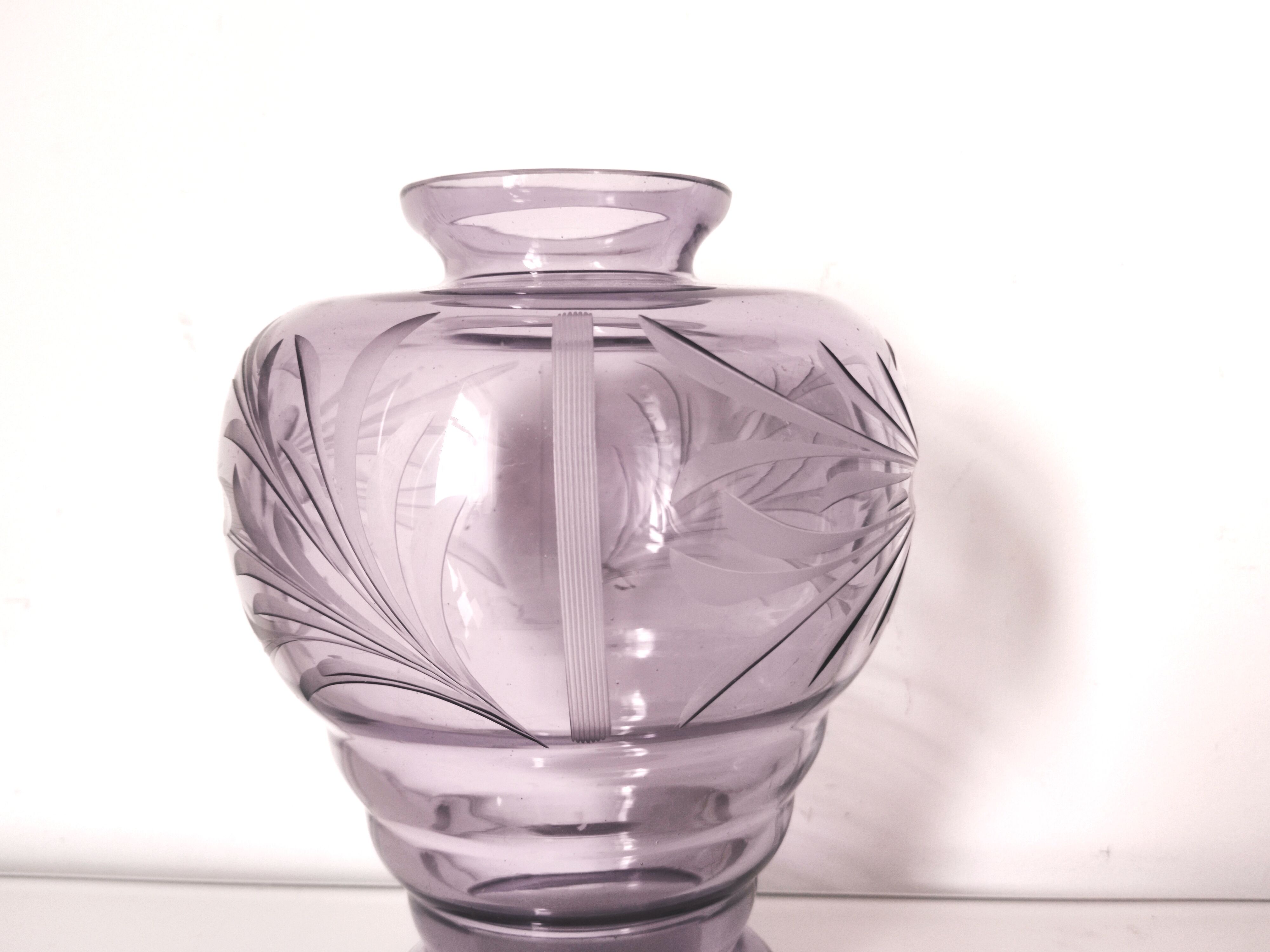 Purple crystal vase