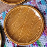 6 assiettes à dessert en barbotine Salins