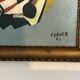 Peinture géométrique abstraite – Signée – Huile sur panneau avec cadre vintage