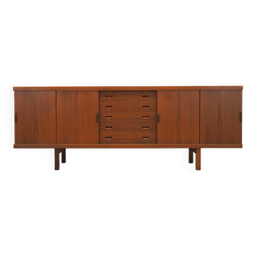 Teak sideboard with sliding doors, Denmark, 1960s