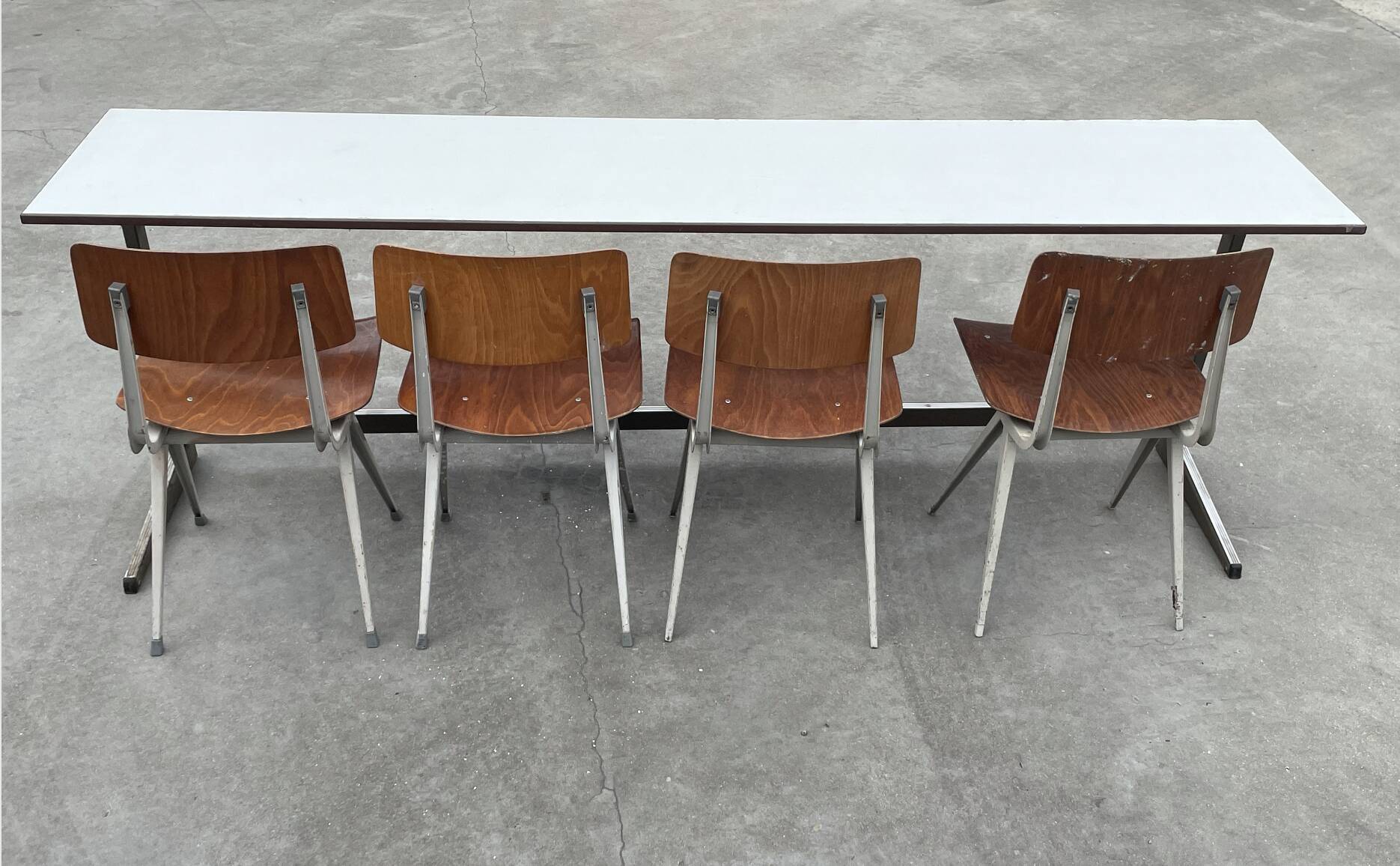 XXL industrial desk, minimalist design from the 50s