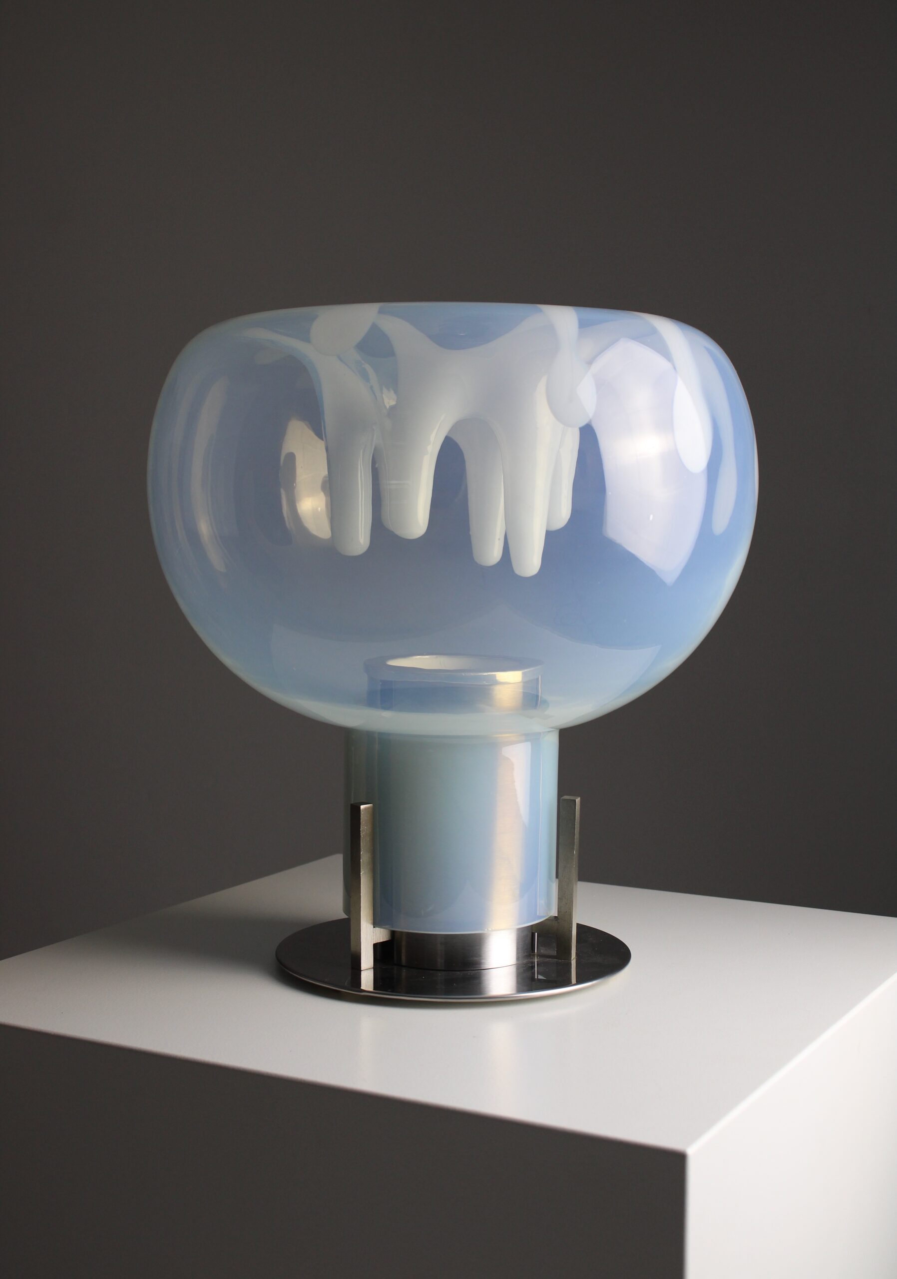 Fluorescent Murano glass table lamp by PVM, 1970s