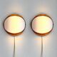 Wall lamps /wall sconce, pine wood / acryl marksljöd, sweden 1970s, pair