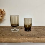 8 small, mismatched vintage glasses