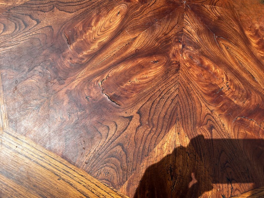 Table basse vintage octogonale bois massif tres bon etat