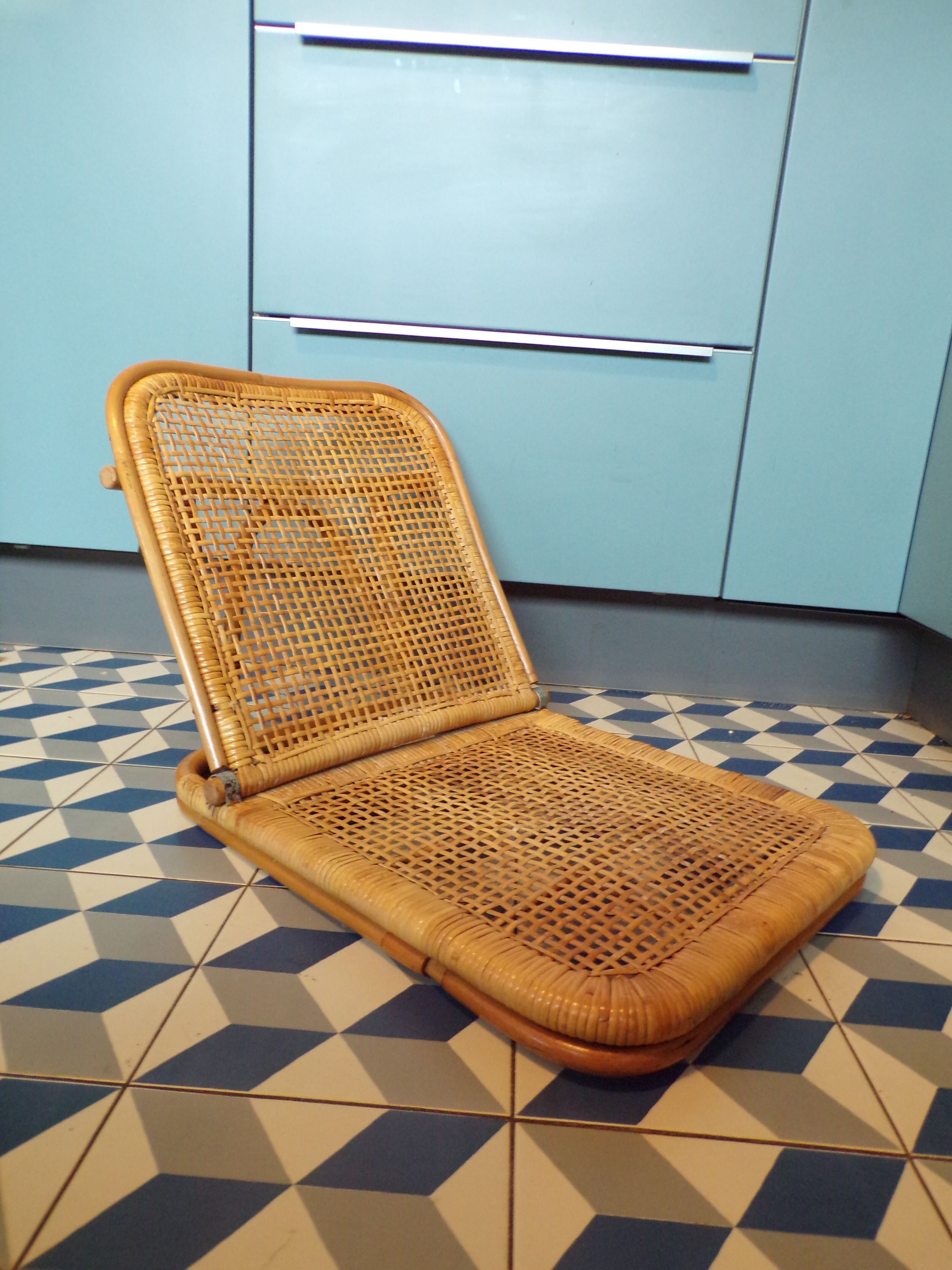 Chaise de plage vintage en osier