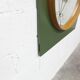 Unusual round wall mirror, 60 cm, teak edge on a green rectangular board, 1960s