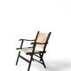 "Safari" folding chair in wood and ecru canvas, 1960s/1970s.