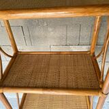 Vintage rattan bookcase 70s
