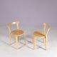 Chaises en pin modèle 68 d'Alvar Aalto des années 1950, ensemble de 2.