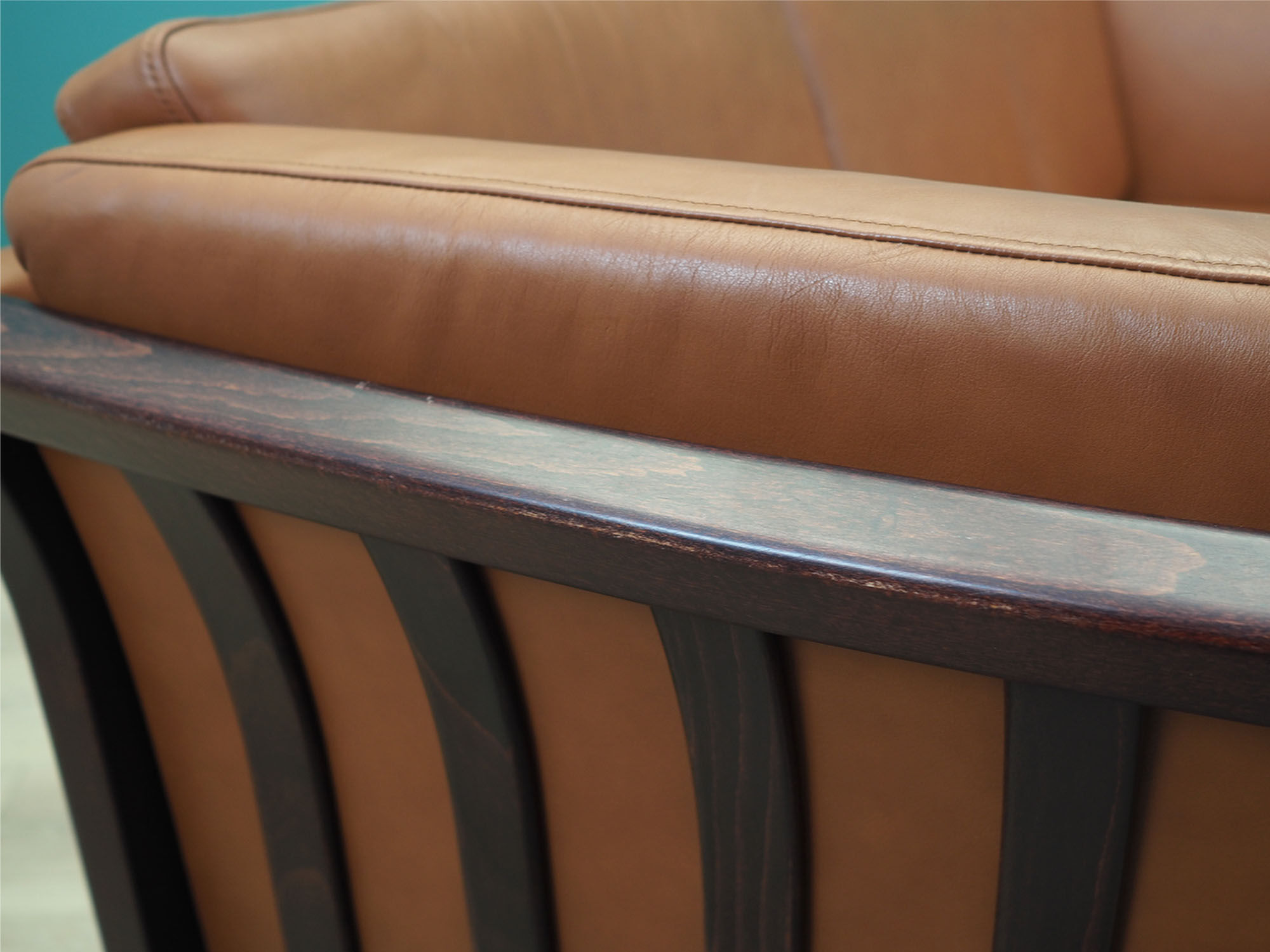 Leather sofa, Danish design, 90s, production: Hurup