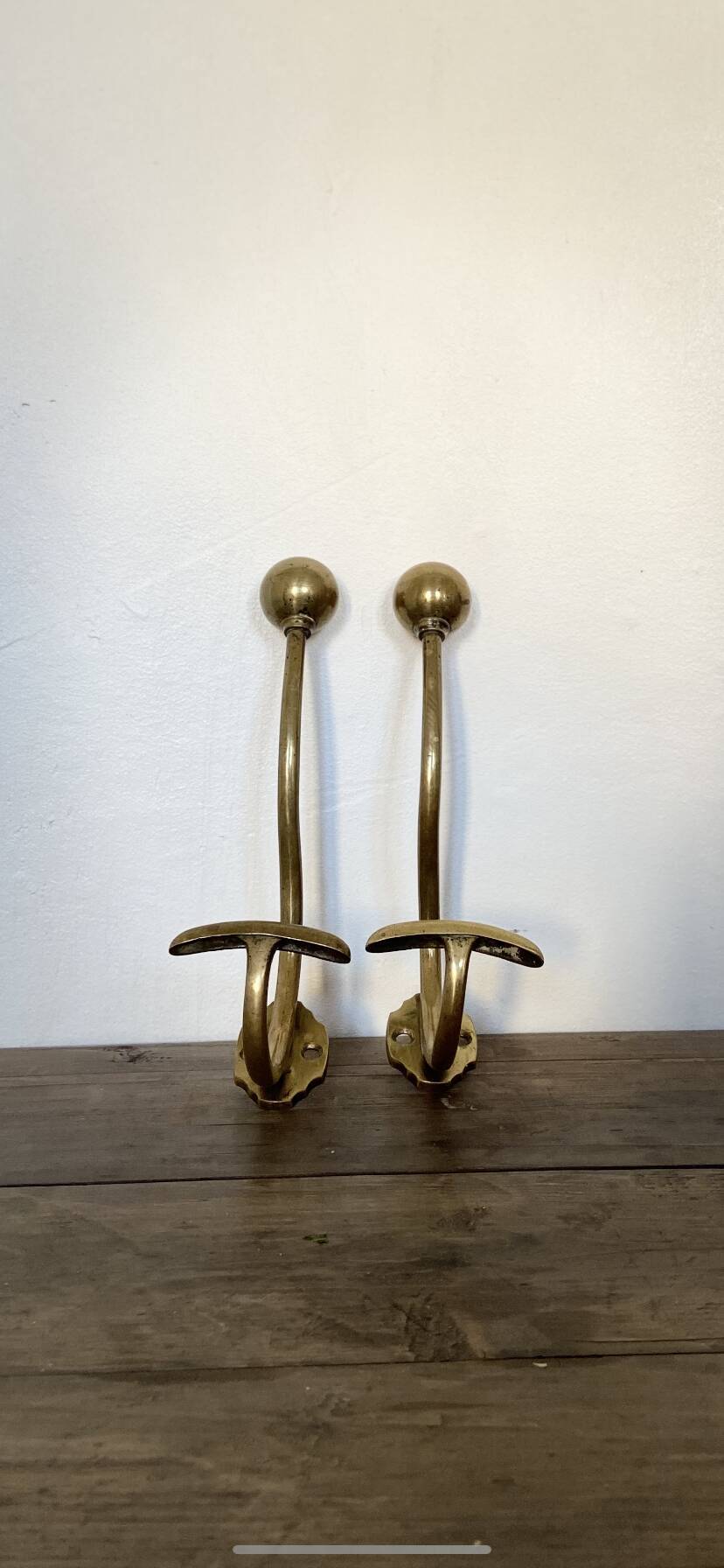 Old brass hooks