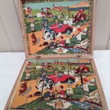 Ancienne boite de cubes en bois