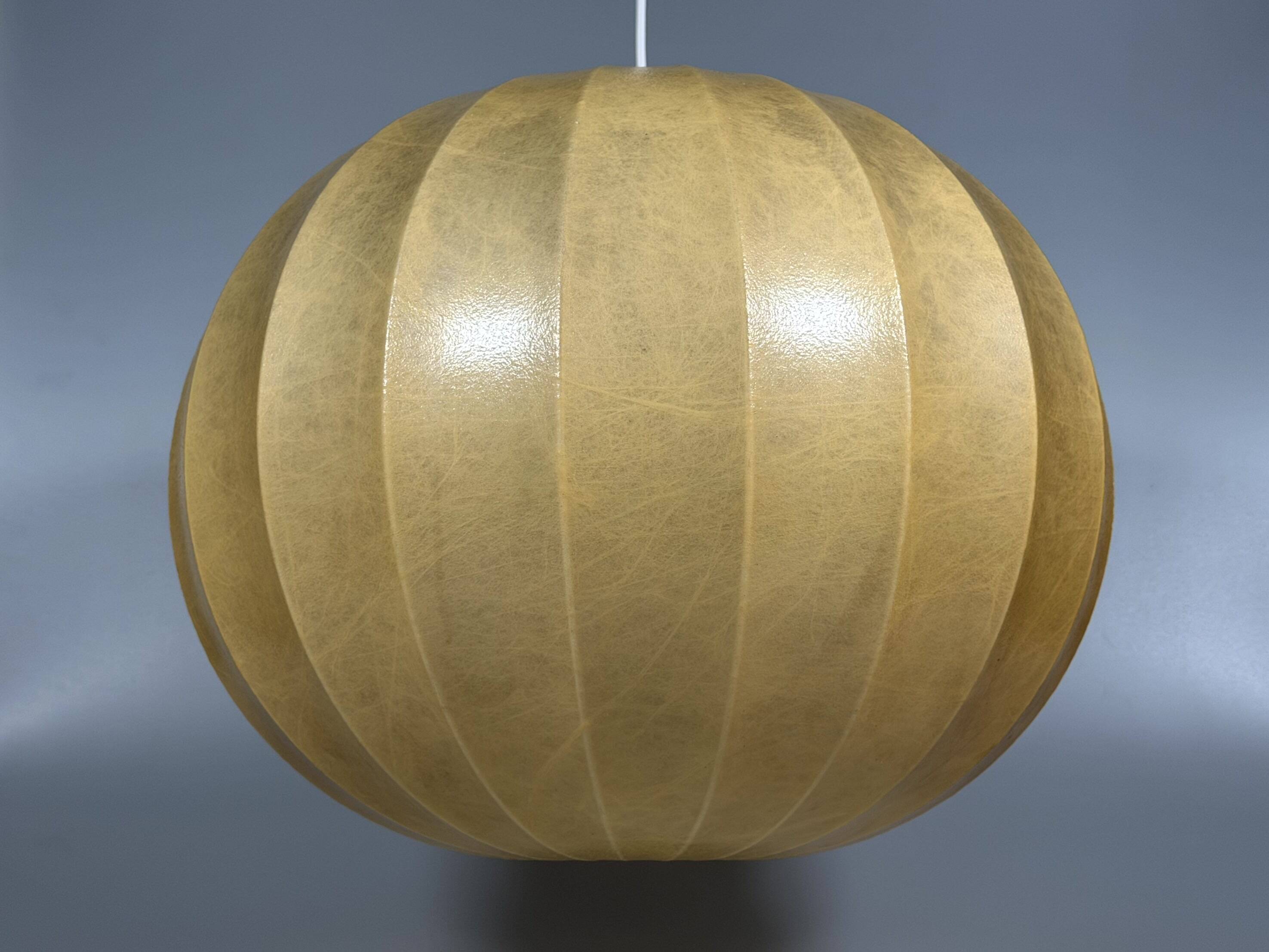 1960s 1970s Cocoon Ceiling Lamp Globe Lamp "Moon" by Goldkant Leuchten