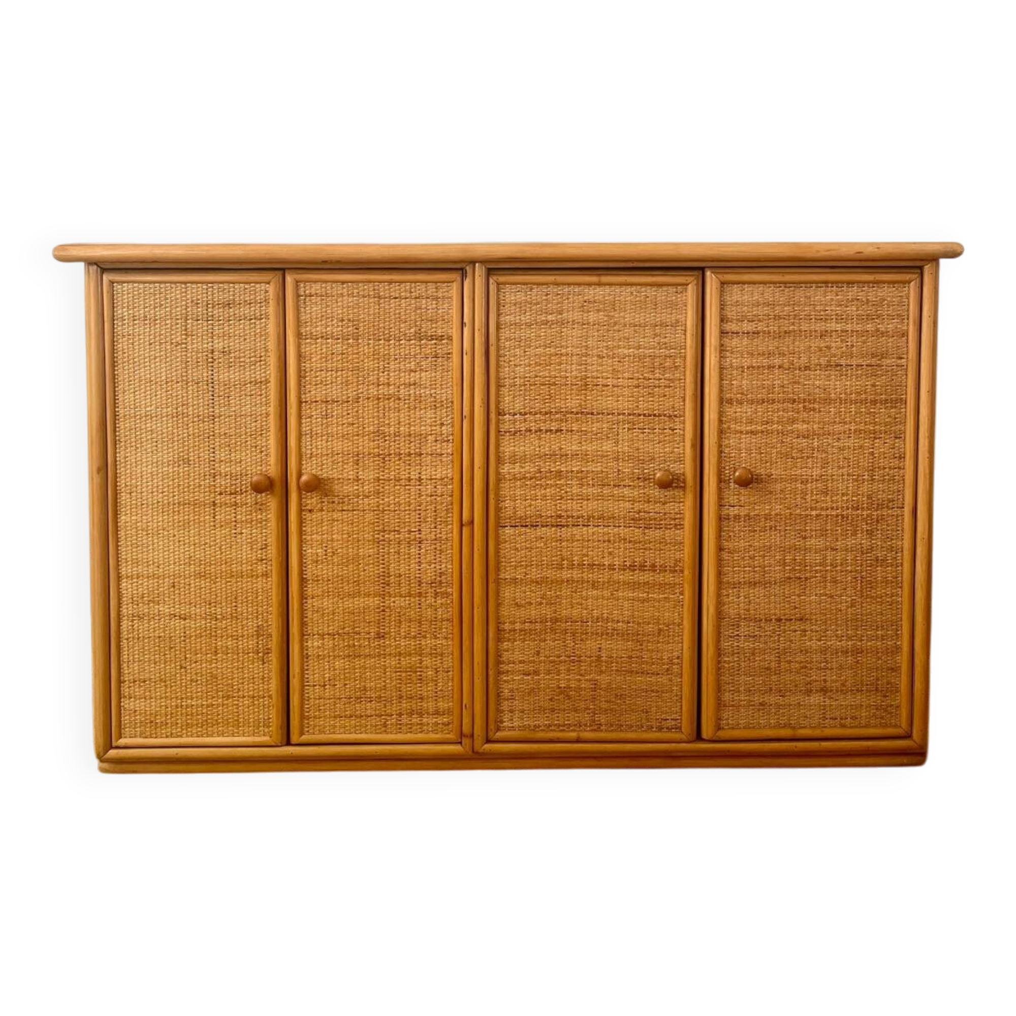 Vintage bamboo and rattan sideboard