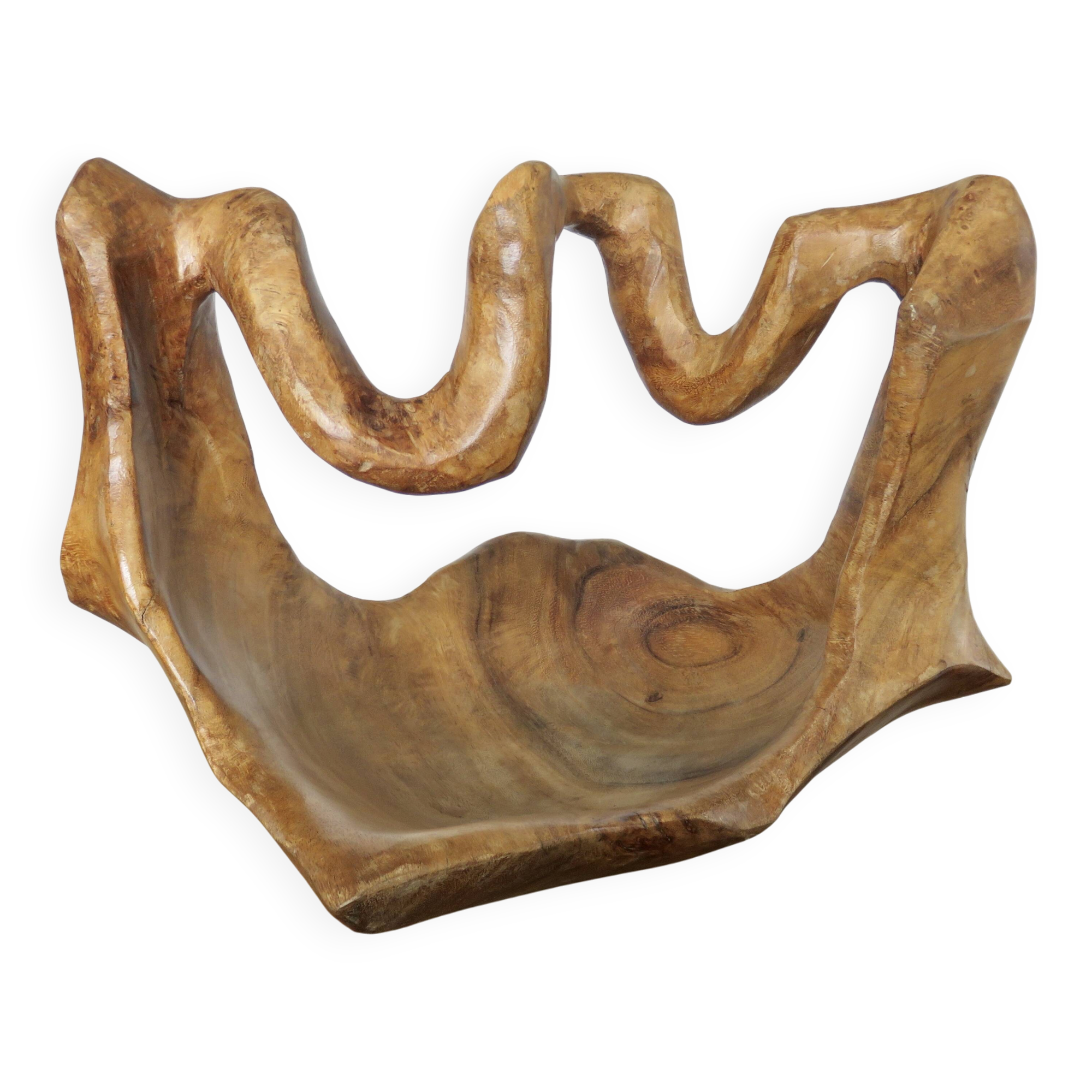 Very large olive wood fruit bowl, 1970, unique item.