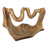 Very large olive wood fruit bowl, 1970, unique item.