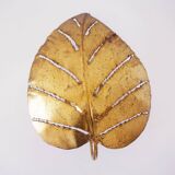 Leaf wall lamp in gold metal 1970