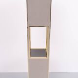 Floor lamp Pedestal Bronze Mirror Hollywood Regency 1970s