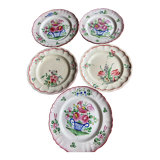 Set of 5 earthenware plates from Luneville