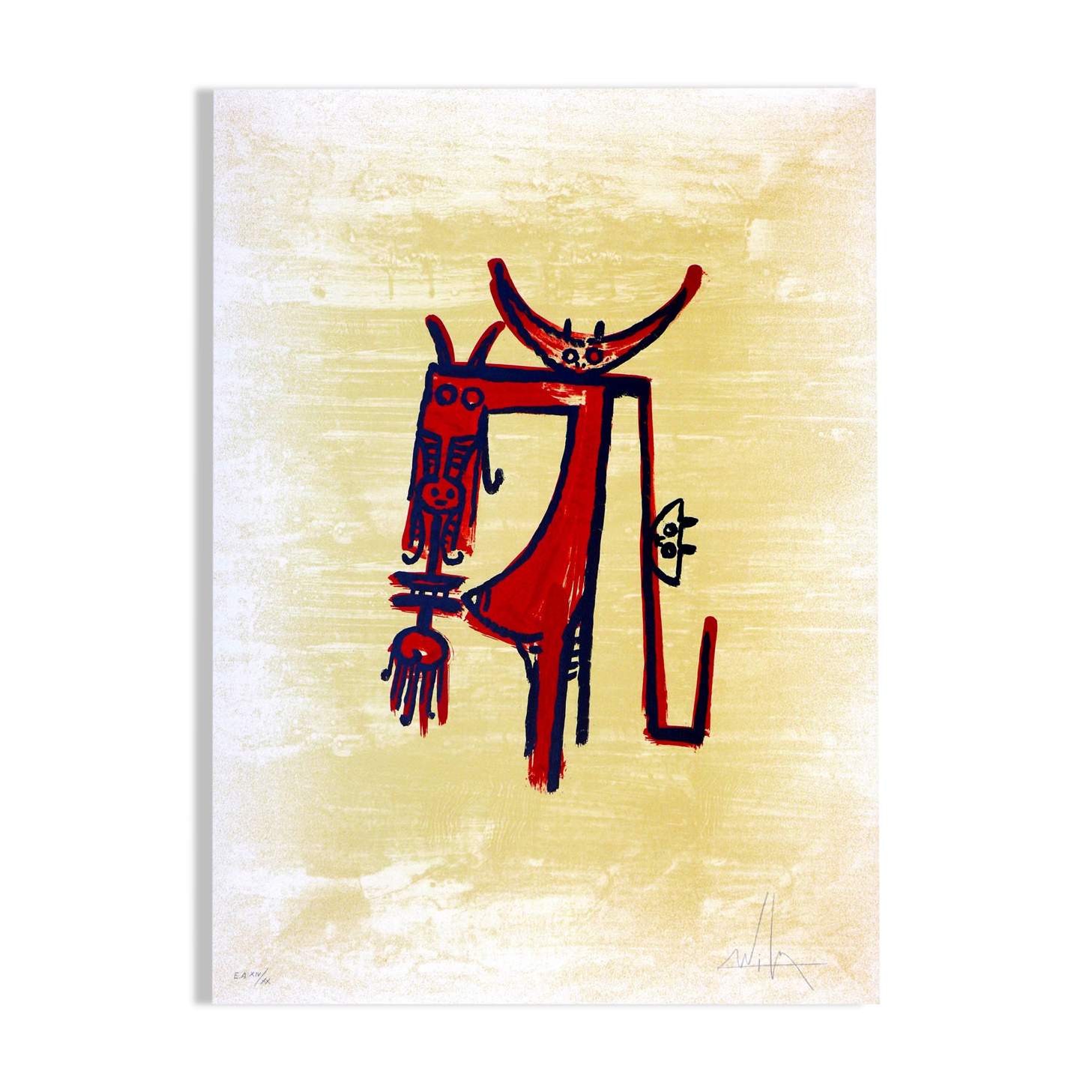 Wifredo lam, el ultimo viaje del buque fantasma - 1, 1976. original lithograph signed