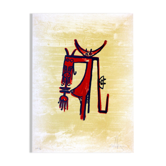 Wifredo lam, el ultimo viaje del buque fantasma - 1, 1976. lithographie originale signée