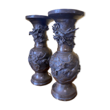 Lot of bronze vases, Japan 1850