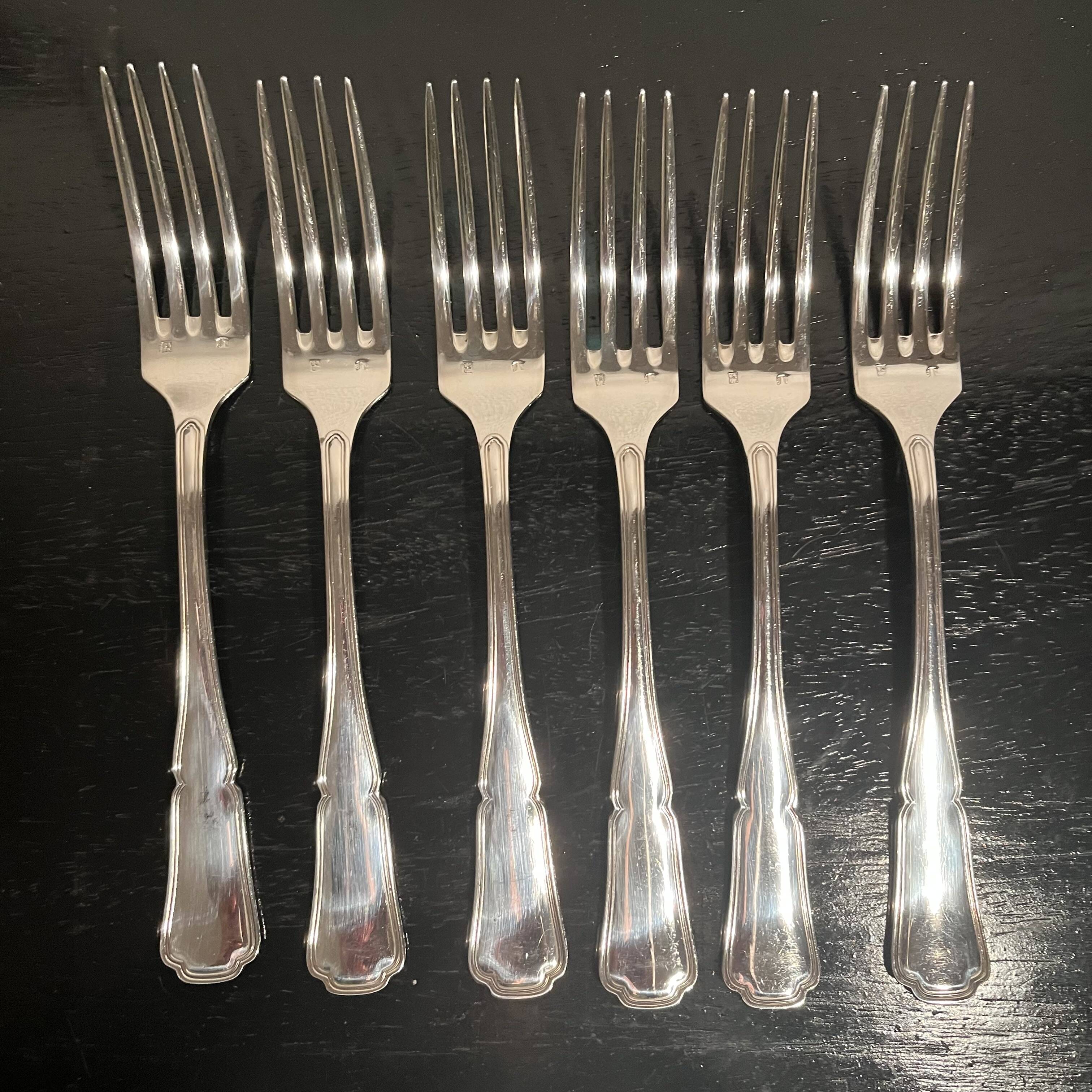 Silver-plated metal forks