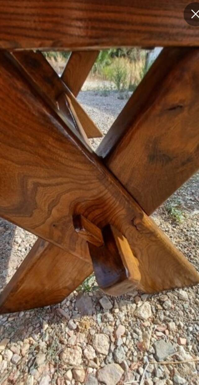 Large old solid oak monastery table