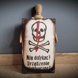 Skull 1 straight flash enamel plate